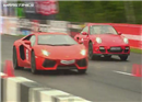 Clip ការប្រណាំងរថយន្តទំនើប Lamborghini Aventador និង Porsche 911