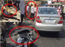 រថយន្ត Camry បាឡែន បុករះម៉ូតូ រឺម៉ក និងរថយន្ត សរុប៥គ្រឿង របួស២នាក់ នៅចំណុចភ្លើង​ស្តុបអតីត​នាងគង្ហីង